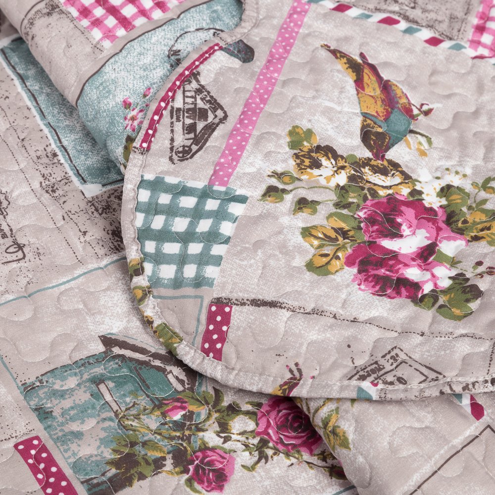 Printed Quilt Coverlet Set Bedspread Full/Queen Size (86\