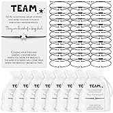 Sasylvia 50 Set Team Appreciation Gifts Employee for Lucky Bracelet Bulk Gifts for Social Worker Volunteer Nurse Wishing Bracelet with Cheer Cards Organza Bag for Work Coworker Staff Office