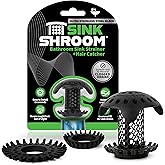 SinkShroom Ultra Bathroom Sink Drain Protector, Stainless Steel, Matte Black, Hair Catcher with Multiple Drain Adapters