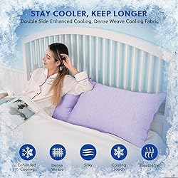 HOMFINE Cooling Pillowcases King Size - Double Side