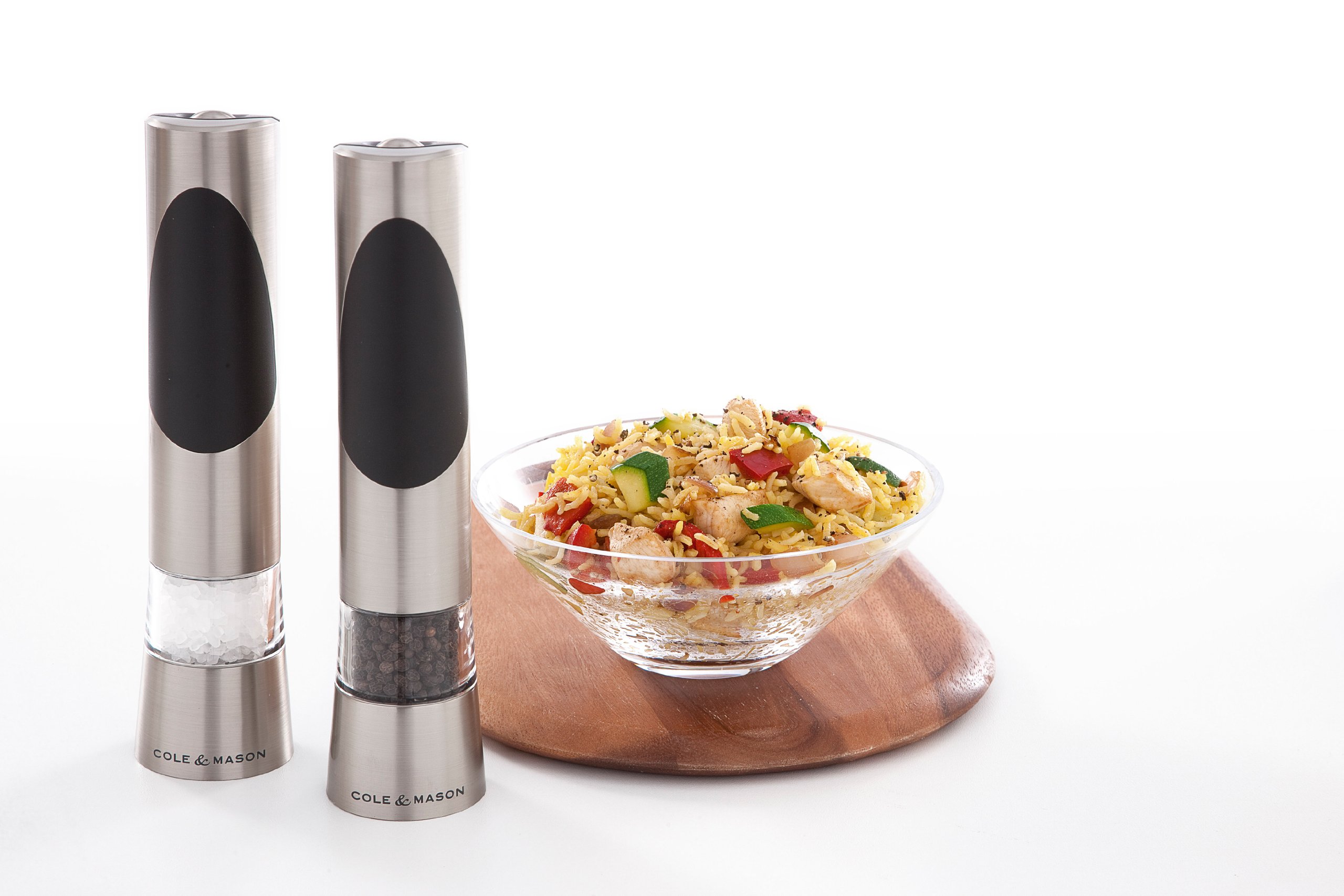COLE & MASON Richmond Electric Salt And Pepper Grinder Set Stainless
