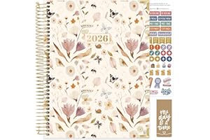 bloom daily planners HARDCOVER 2026 Planner (January to December) - 8.5” x 11” Weekly & Monthly Dated Agenda Organizer Book with Stickers & Tabs - Butterfly Garden