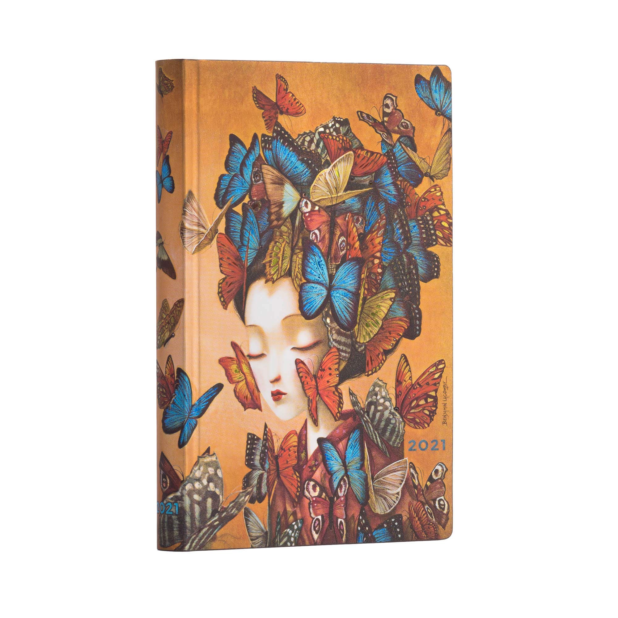 Paperblanks 12-Month Flexi Planners 2021 Madame Butterfly | Horizontal | Mini (95 × 140 mm)