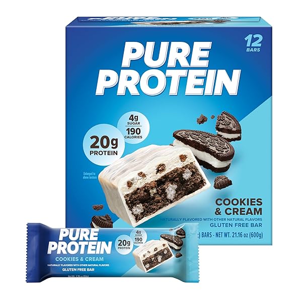 PURE PROTEIN COOKIES AND CREAM PROTEIN BARS –...