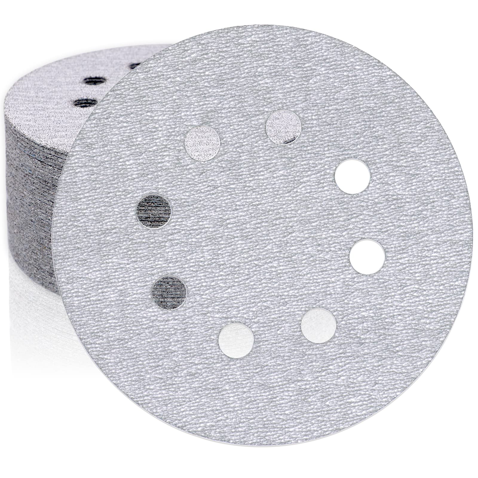 HWXINIE サンダーペーパー 125mm 丸型 サンディングディスク #240番 50枚入 マジック式 ディスクペーパー 8穴 サンディングペーパー 電動サンダー用サンドペーパー 金属磨き 木工DIY作業に 車の研磨 の商品画像