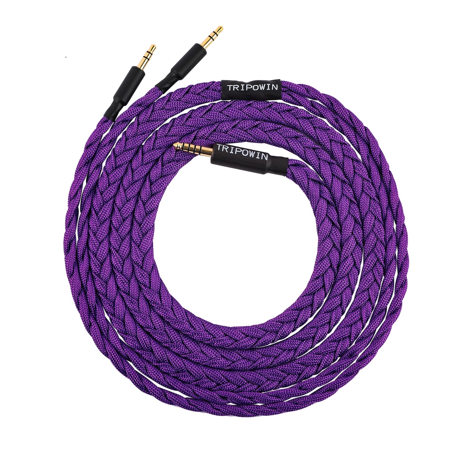 Linsoul Tripowin GranVia Upgraded OFC Headphone Replacement Cable, Dual 3.5mm Connector to 4.4mm TRRRS Stereo Headphone Cable,for HE4XX/HE-400i/HE400se/Goldplanar/Focal ELEGIA(Purple, 1.5m)