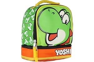 AI ACCESSORY INNOVATIONS Super Mario Yoshi Lunch Box Dual Compartment Insulated Lunch Tote
