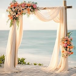PARTISKY Wedding Arch Draping Fabric,2 Panels 18FT
