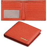 GERUOLA Ultra Slim Small RFID Wallet for Women, Leather Tiny Thin Bifold Pocket Ladies Wallet Short Wallets for Women (Orange)