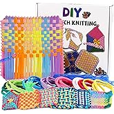 cholobaco Weaving Loom Kit Toys for Kids and Adults with 288 Colorful Loops,Potholder Loops Crafts for Girls Ages 6 7 8 9 10 11 12,Holder Loom Knitting Kits and Gifts for Kids and Beginners