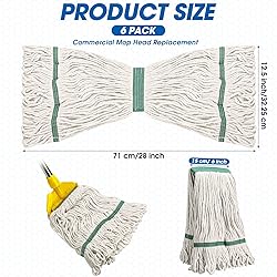 6 Pack Heavy Loop End Cotton String Mop Head Heavy
