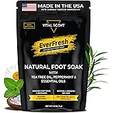 Heavy Duty Tea Tree Oil Foot Soak - Epsom Salt for Soaking for Odor & Footbath to Soften Calluses - Athletes Foot - Nail Discoloration - Relaxing Pedicure Soak - Dry Skin & Rough Heels - 16oz