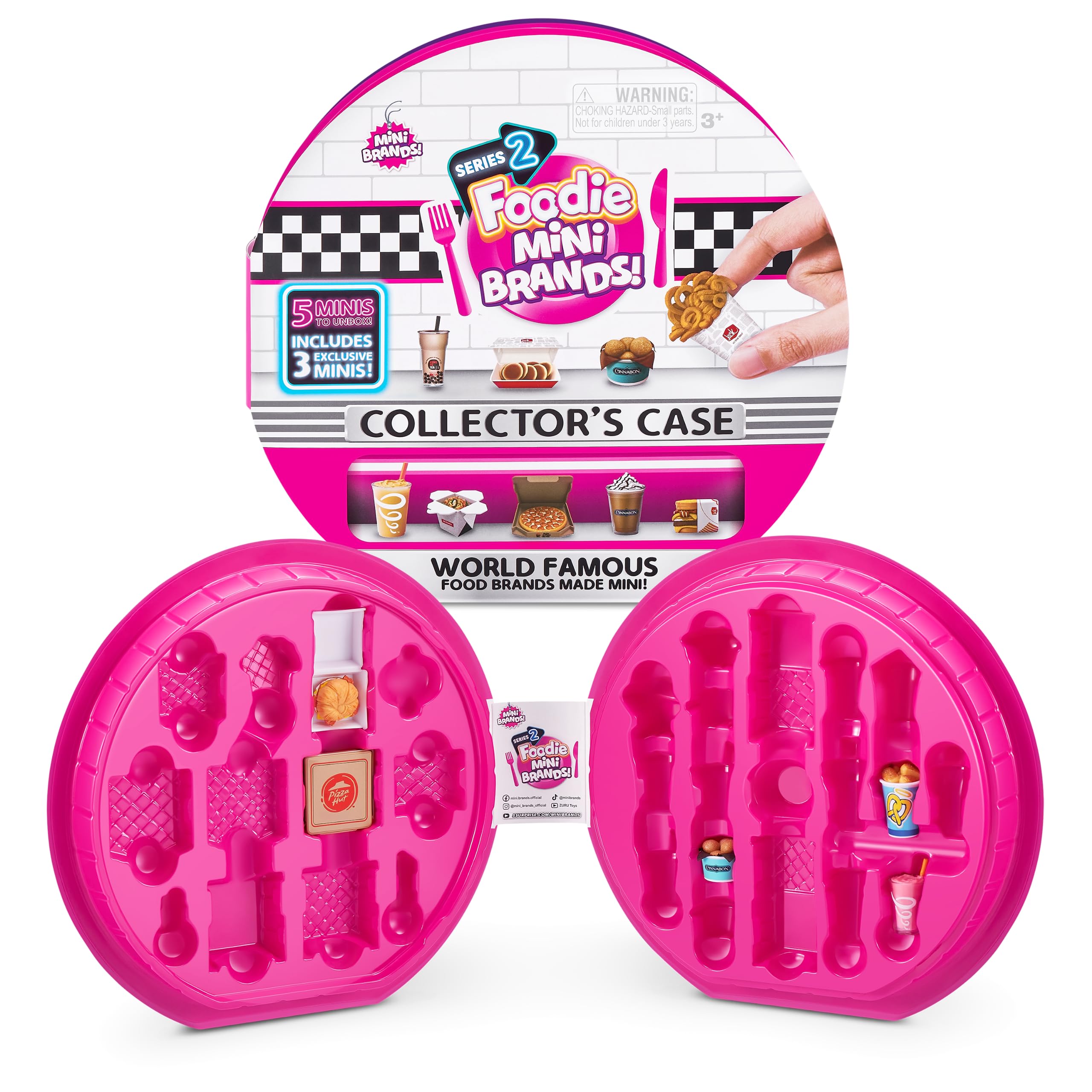 Mini Brands Foodie Series 2 Collectors Case By Zuru, Store & Display 30 minis (Includes 5 Mystery Foodie Minis)