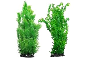 kathson Aquarium Plants Plastic Realistic Tall Fish Tank Plant Decorations Seaweed Fish Tank Decor Artificial Plants Ornament for Aquarium Extra Large 21.7 Inches (Green,2 PCS)