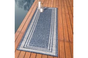 Keen Home Design Terrace Outdoor Runner Rug - 2x8 Washable Indoor/Outdoor Rug for Patio, Kitchen, Balcony, Beach, Garden, Deck and Porch, Size: 2'2"x7'7"