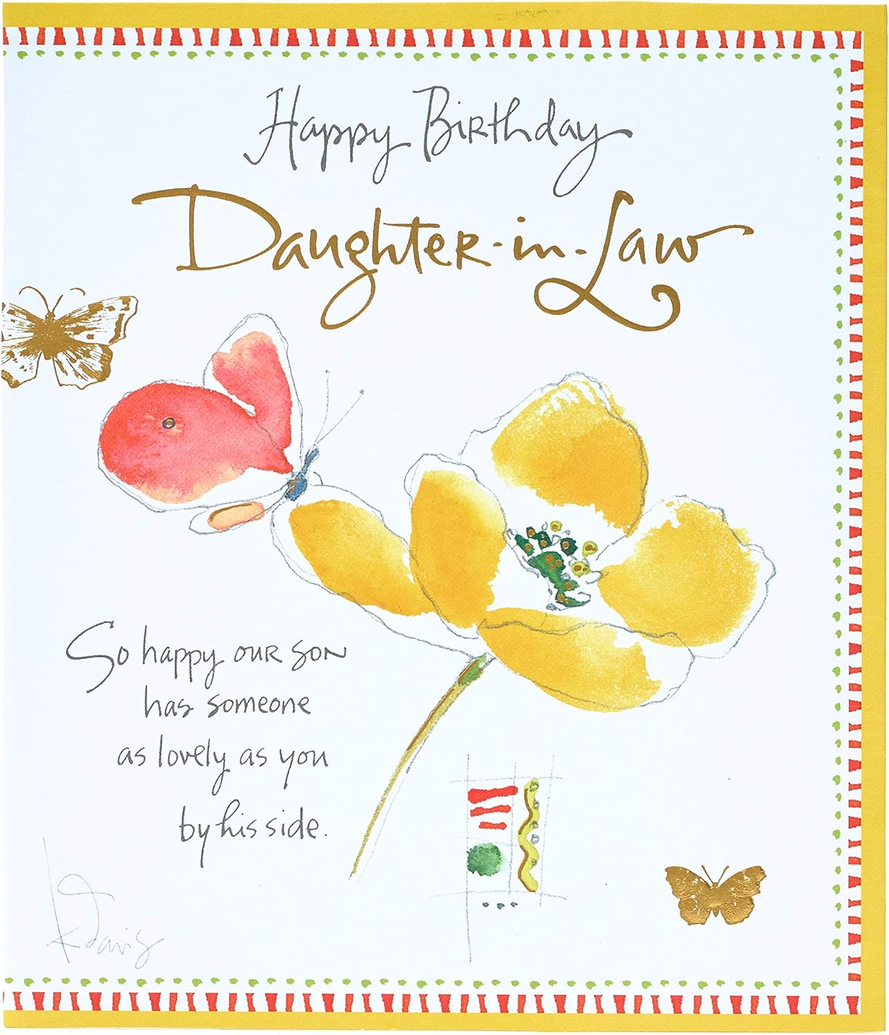 Geburtstagskarte „Happy Birthday Daughter-In-Law“ – Inkl. Umschlag, Mit Liebevollem Innentext