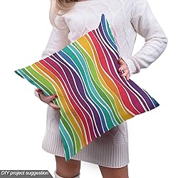 Ambesonne Rainbow Fabric by The Yard, Colorful