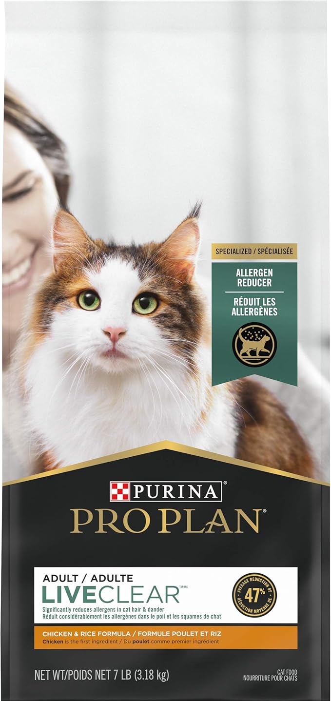 Pro Plan LiveClear Allergen Reducing Dry Cat Food, Chicken & Rice 3