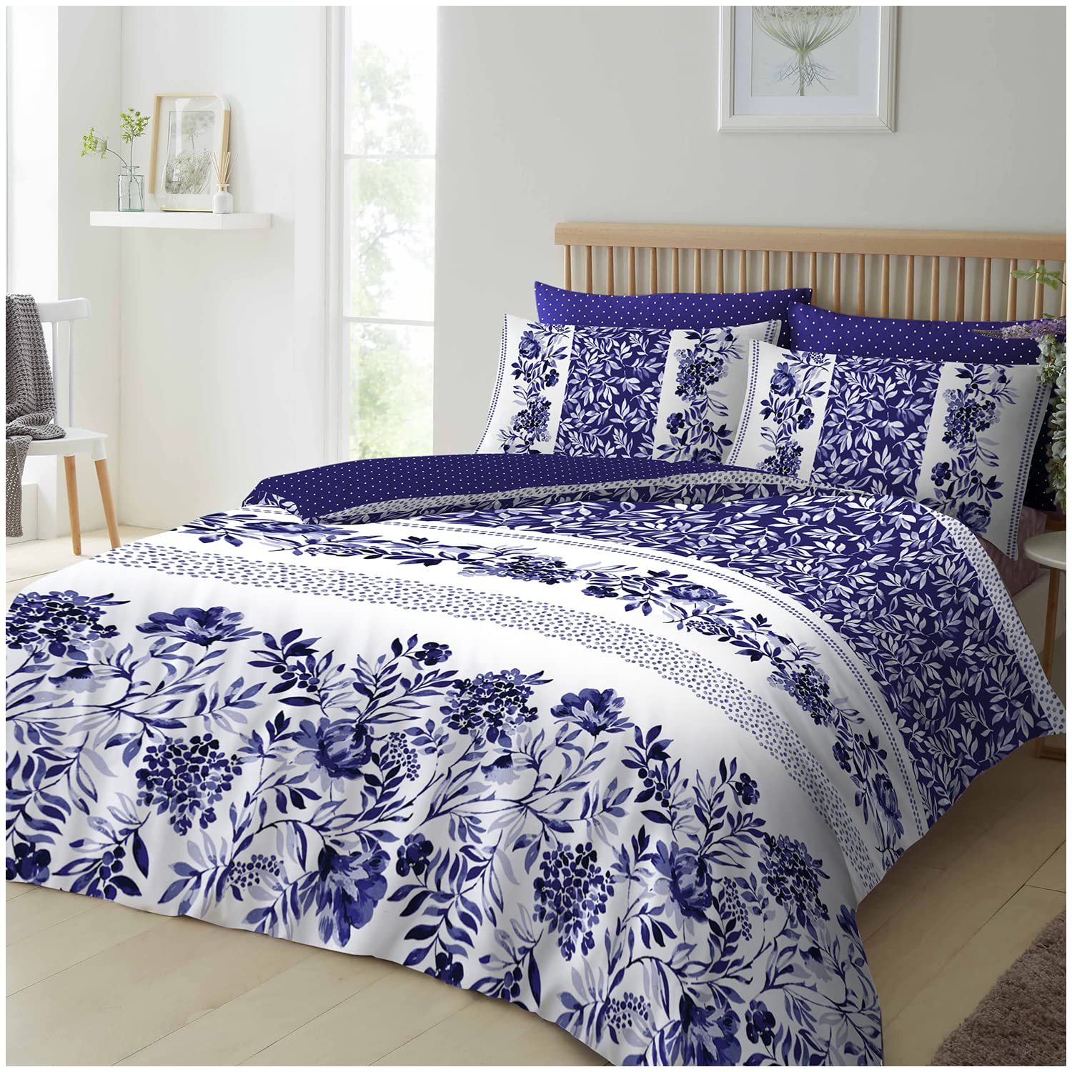 GC GAVENO CAVAILIA Complete Bed Set Double Duvet Cover With Fitted Sheet - 4 Piece Bedding Set - Quilt Cover + Bed Sheet + 2 Pillow Cases — image 1