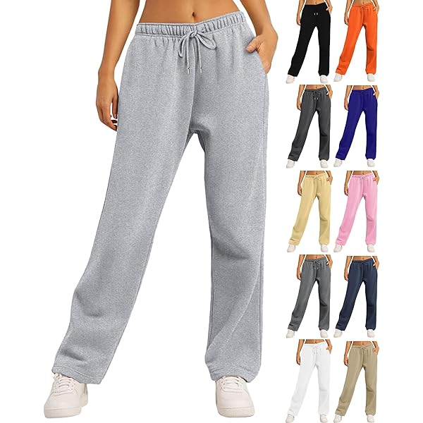 Amazon.com: eoeioa Womens Wide Leg Sweatpants Fall High