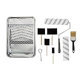 Amazon Basics Paint Roller Kit - Includes Paint Roller Covers and Paint Cage Frame With Metal Tray, 11-Piece
