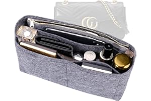 OAikor Purse Organizer Insert Felt Bag with Zipper Handbag for GG Marmont Matelasse Shoulder Bag (Medium, Gray-Zipper)