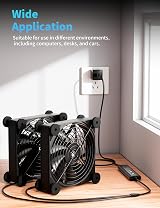 upHere U3UK2 Dual 120mm USB Cooling Fan 4 Speed 1600RPM Receiver DVR PS5 Xbox view 4