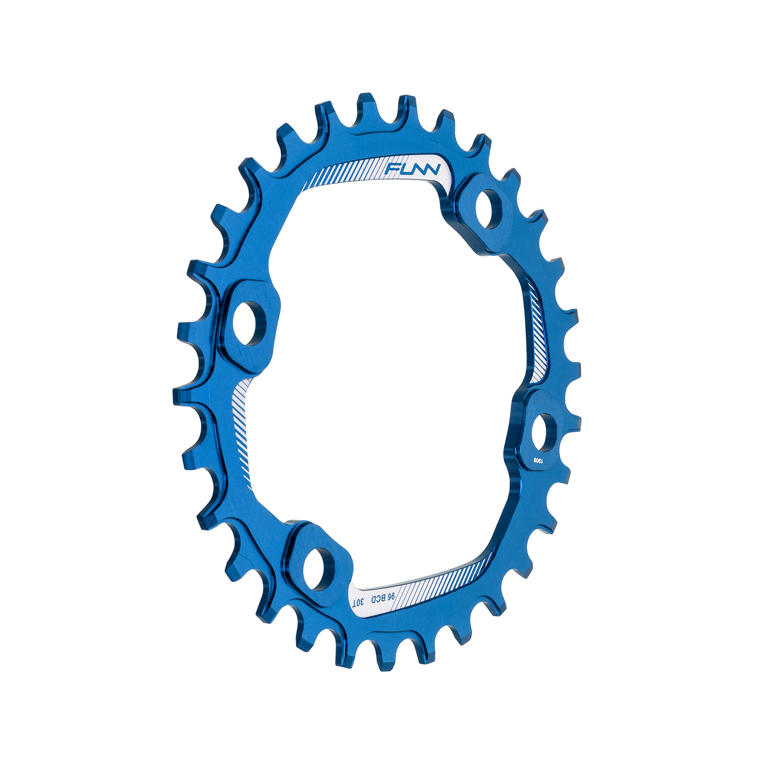 Funn Solo Narrow Wide Chainring for 9 10 11 12 Speed Chain, Fits Asymmetric 96mm BCD Interface Crankset, Single Speed Bike Chain Ring for MTB, BMX Bike, Gravel Bike and Road Bike (30T, Blue)