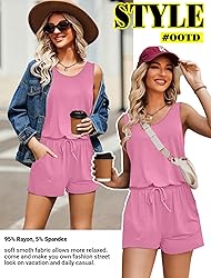 ADOME Summer Jumpsuit for Women Casual Sleeveless