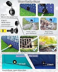 Jasonwell Foldable Dog Kiddie Pool - Hard Plastic