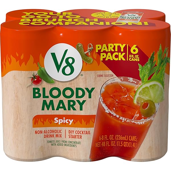 V8 BLOODY MARY SPICY MIX, 8 FL OZ CAN (PACK OF 6)