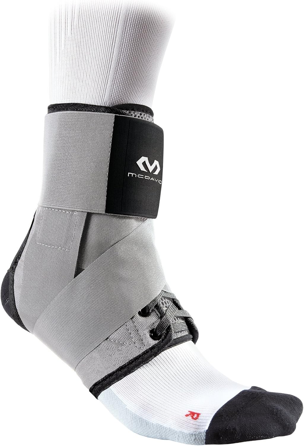 McDavid Level 3 Ankle Brace with Straps, Gray, XLarge