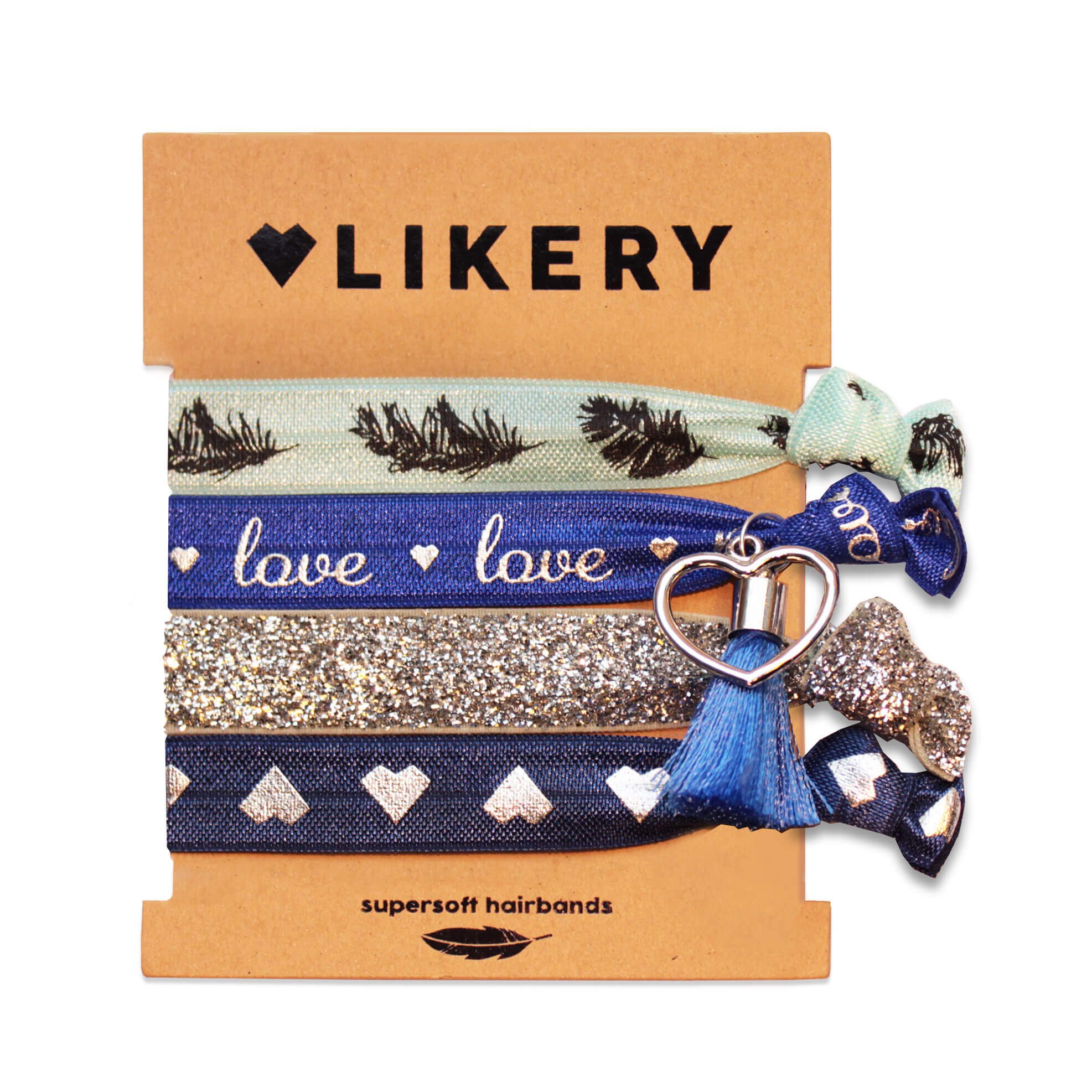 Supersoft hair bands | Bracelets | Gifts for women Children Girls | Printed hair bands | Bracelet shimmering fabric with glitter and cute pendants | Color: Ice