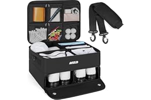ANILD Golf Trunk Organizer, 2 Layer Golf Storage Case with Separate Ventilated Compartment for 2 Pair Shoes, for Balls, Tees, Clothes, Gloves, Accessories, Golfer Gifts