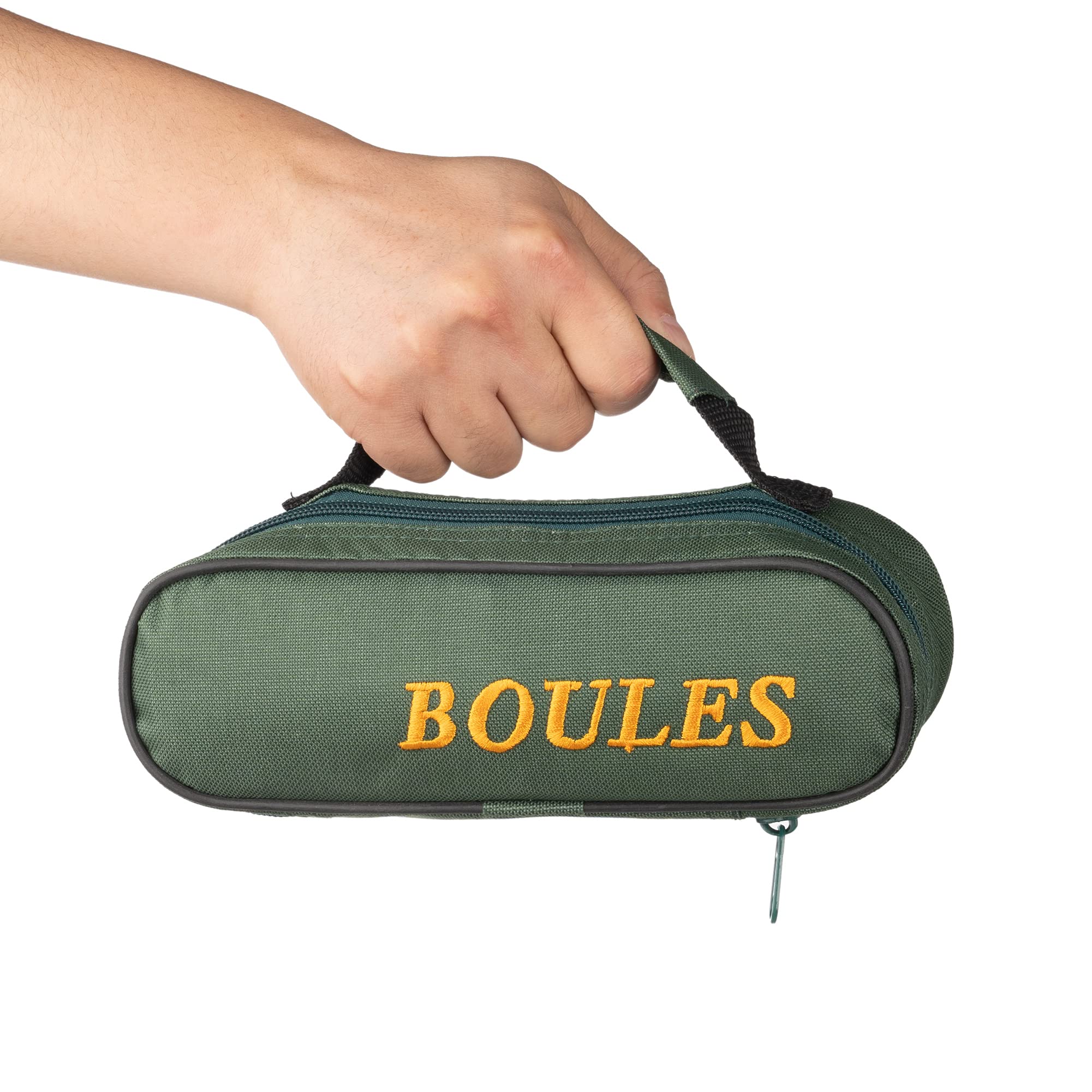 Tofern Lot de 2 Sacoche Trousse Jeu de Boules Nylon Oxford Robuste Pratique Sac à Main Pétanque sans Boules Adaptation 3/6 / 8 Boules, Vert pour 3 Boules