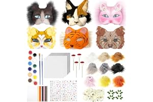 WAYNHUI Diy Therian Mask Kit Blank Cat Fox Mask Material- for Therian Gear Stuff for Halloween, Cosplay, Masquerade, Party.