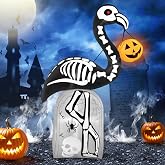 inslife 6FT Tall Halloween Inflatables Flamingo Skeleton Outdoor Decoration