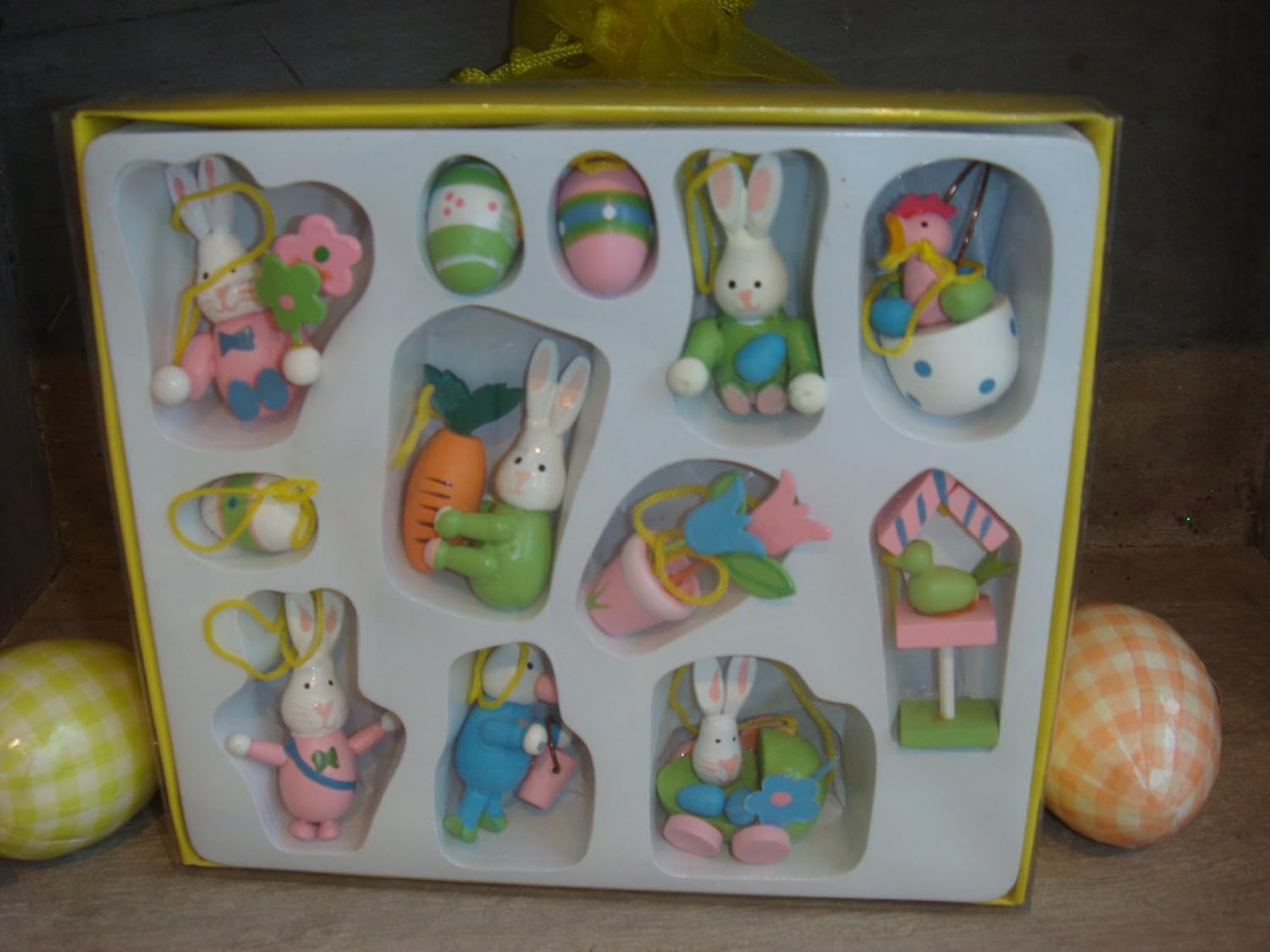 New Gisela Graham Easter Tree Decorations pastel Bunny Set Amazon.co