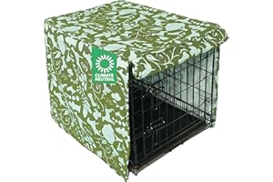 Molly Mutt Amarillo by Morning Dog Crate Cover, 100% Cotton Canvas Cover with 2 Roll-Up Panels, Ideal for Dog or Cat Crate, Durable, Washable, and Free of Harmful Chemicals, 36" x 24" x 27"