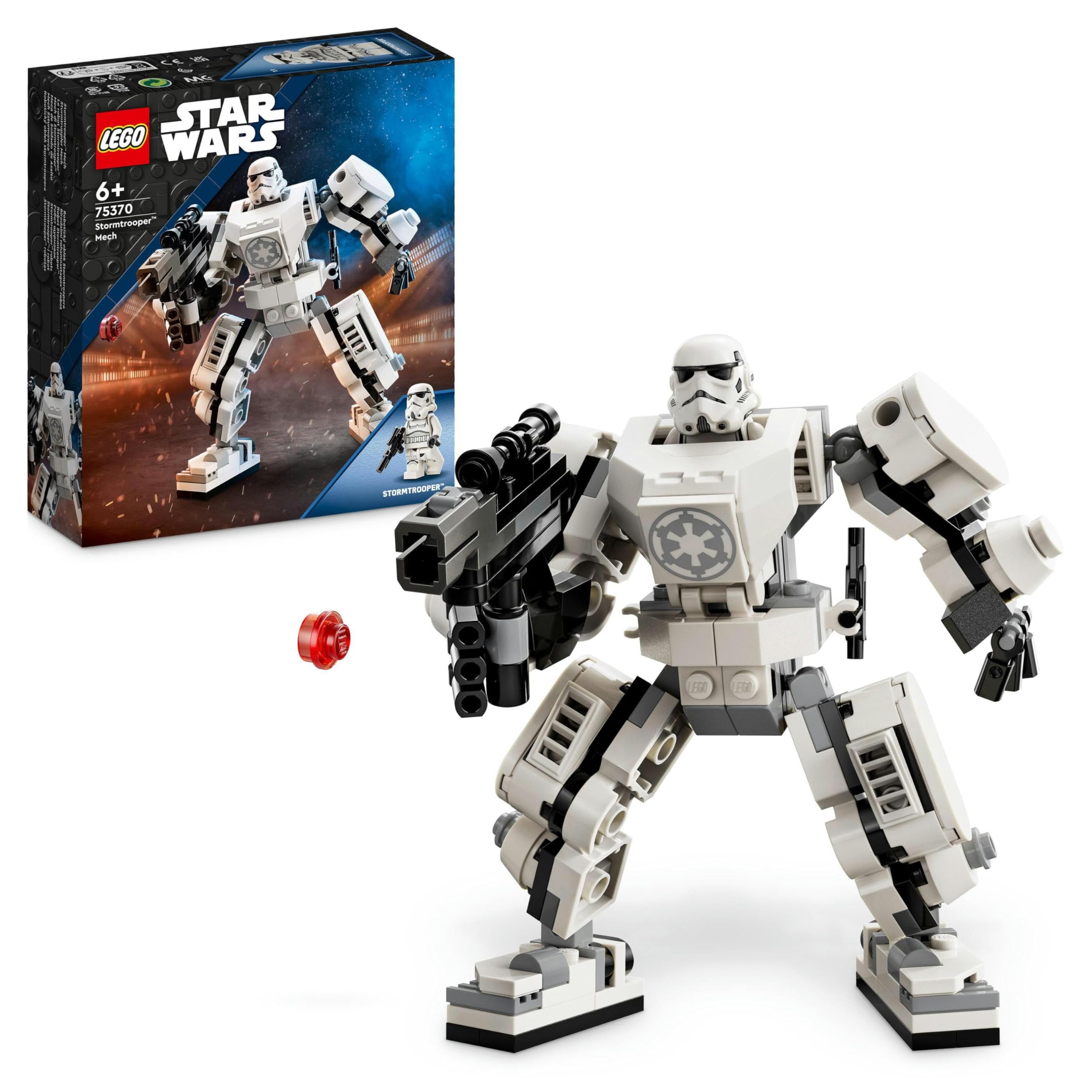 LEGO Star Wars Stormtrooper Mech Set, Buildable Action Figure Model with Jointed Parts, Minifigure Cockpit and Large Stud-Shooter, Collectible Toy for Kids Aged 6 and Up 75370