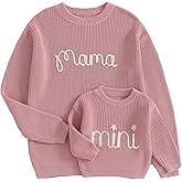 Mommy and Me Sweater Matching Family Outfit Long Sleeve Knit Sweater Pullover Mom and Baby Clothes