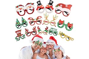 AQJBH Christmas Glasses Frames24Pcs, Christmas Party Supplies Christmas Decorations Accessories, Christmas Party Favors Holiday Ornaments, Funny Gifts for Christmas Photo Booth Props (One Size Fits All)