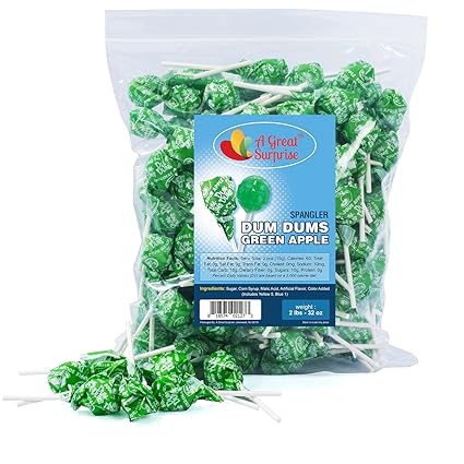 A Great Surprise Dum Dum Lutscher Gruner Apfel Saurer Apfel Dum Dums Von Spangler Bulk Candy 2 Pfund Amazon De Lebensmittel Getranke