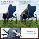 EVER ADVANCED Oversized Folding Camping Chair with Lumbar Support 230KG Blue view 4