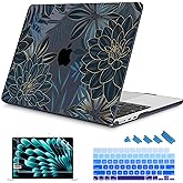 Mektron Designed for 2025/2024/2023 MacBook Air 15 INCH M4 A3241 /M3 A3114 /M2 A2941 Case, Printed Plastic Hard Shell Cover with 15.3" Liquid Retina Display Touch ID, Dahlia Flower C035