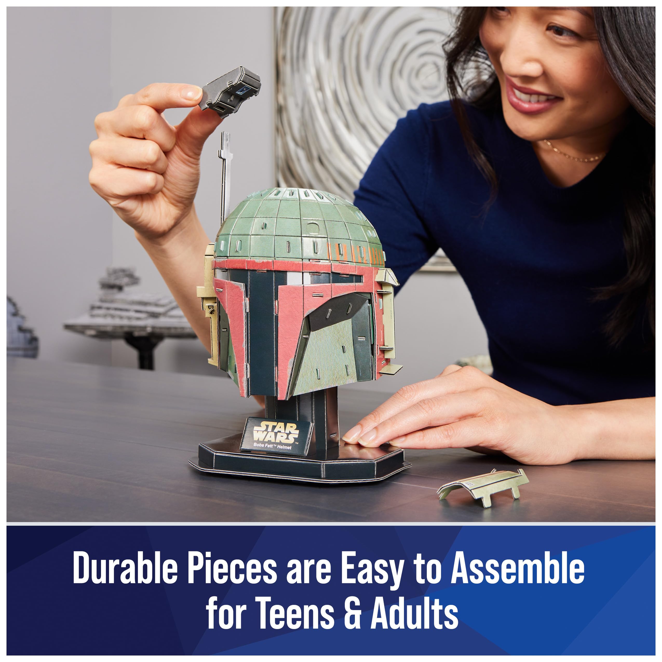 4D Build, Star Wars Boba Fett 3D Cardstock Model Kit 93 Pcs | Star Wars Toys Desk Decor | Building Toys | Paper Model Kits for Adults & Teens 12+