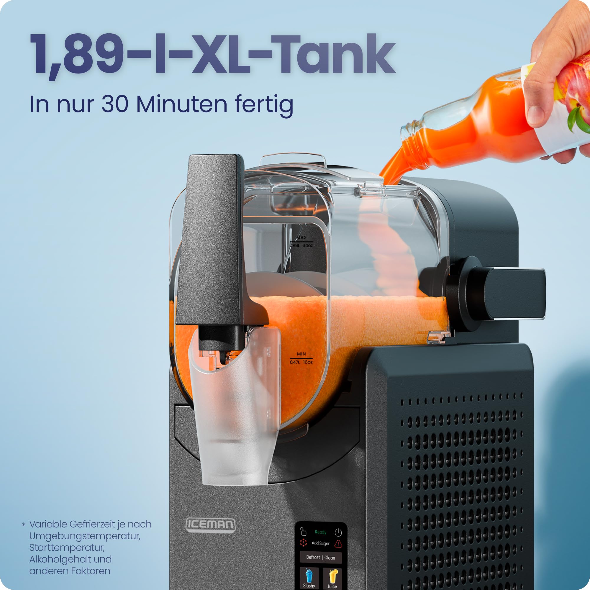 Iceman 1,9L Slushie-Maschine, 5 Voreinstellungen, kein Eis & kein Mixen 3