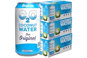 C2O - Coconut Water, The Original Flavor (24 Pack, 3 Boxes of 8) - Made with Fresh Coconut Water - Plant Based, Non GMO Canned Water - Natural Hydration, Electrolytes & Potassium - 24 Cans, 10.5 FL OZ