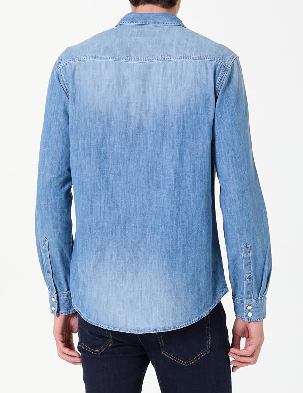 Camisa M Regular, Azul (Denim-zy7), S para homens