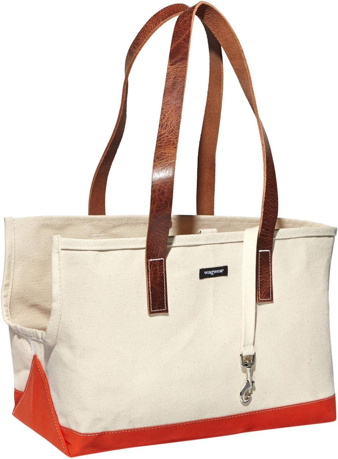 wagwear Carpenter Bag Carrier with Leather Straps - Small - Orange